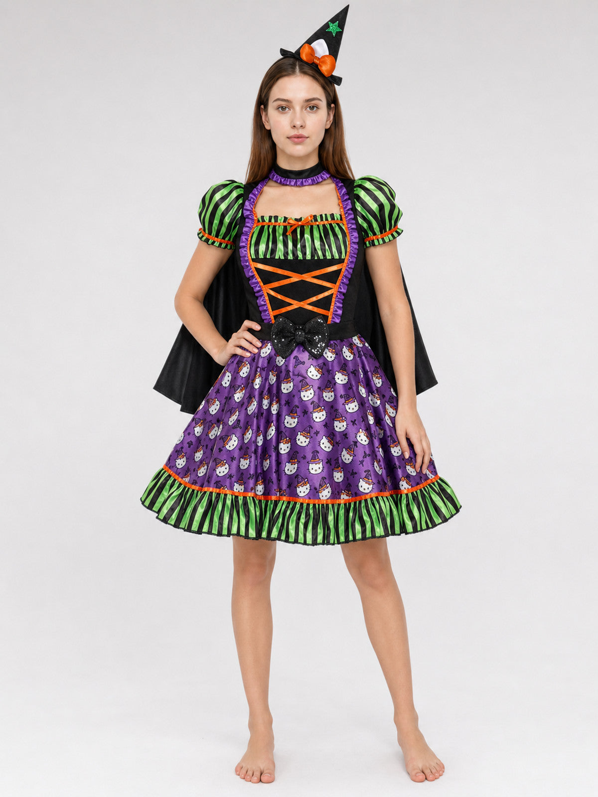 Clown Costume with Dress and Cape