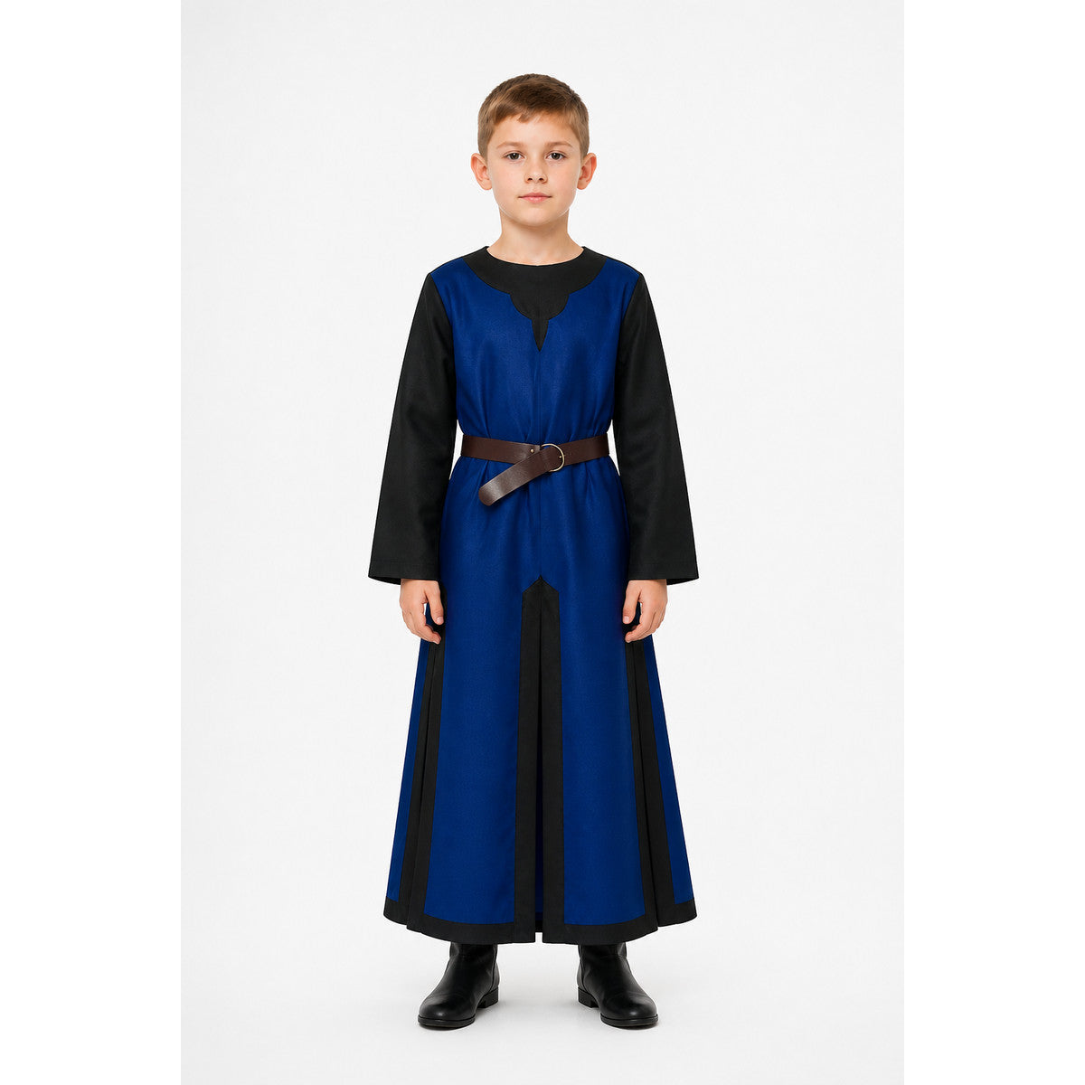 Medieval Blue and Black Robe with Belt main product view