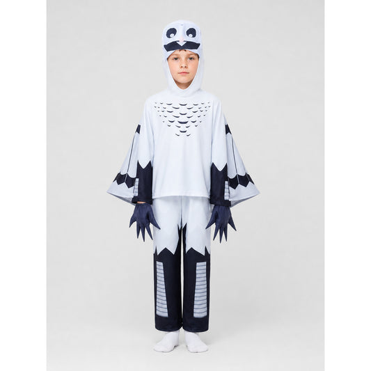 Owl Costume with Hood and Gloves on-model view