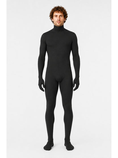Black Zentai Jumpsuit with Hood and Face Opening main product view