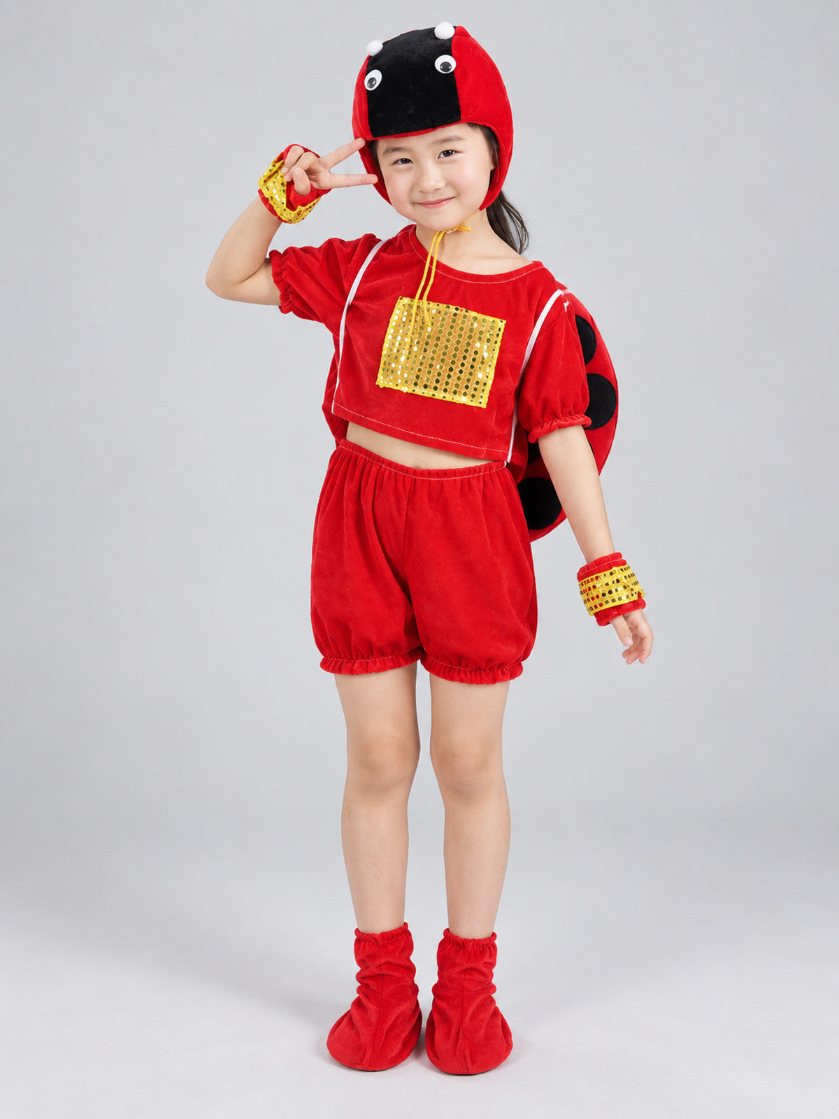 Kids' ladybug costume red and black