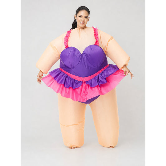 Inflatable clown costume in a ballet tutu style