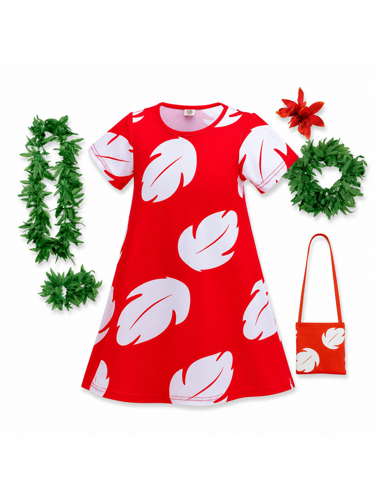 Experiment 626 Lilo Role Play Dress Hawaii Costume Children Red Frock Featured main product view