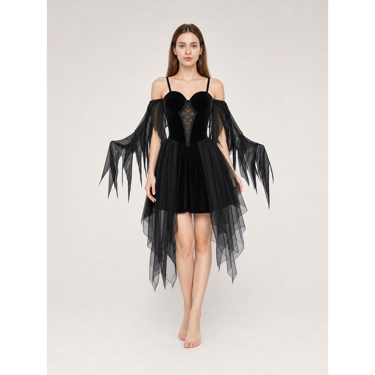 Black Winged Costume Dress for Cosplay