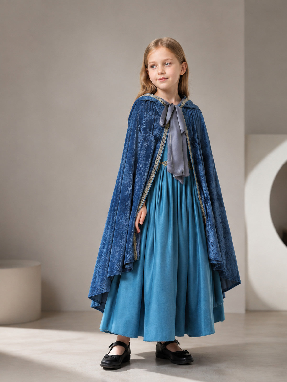 Medieval Hooded Dress with Cloak for Masquerades main product view