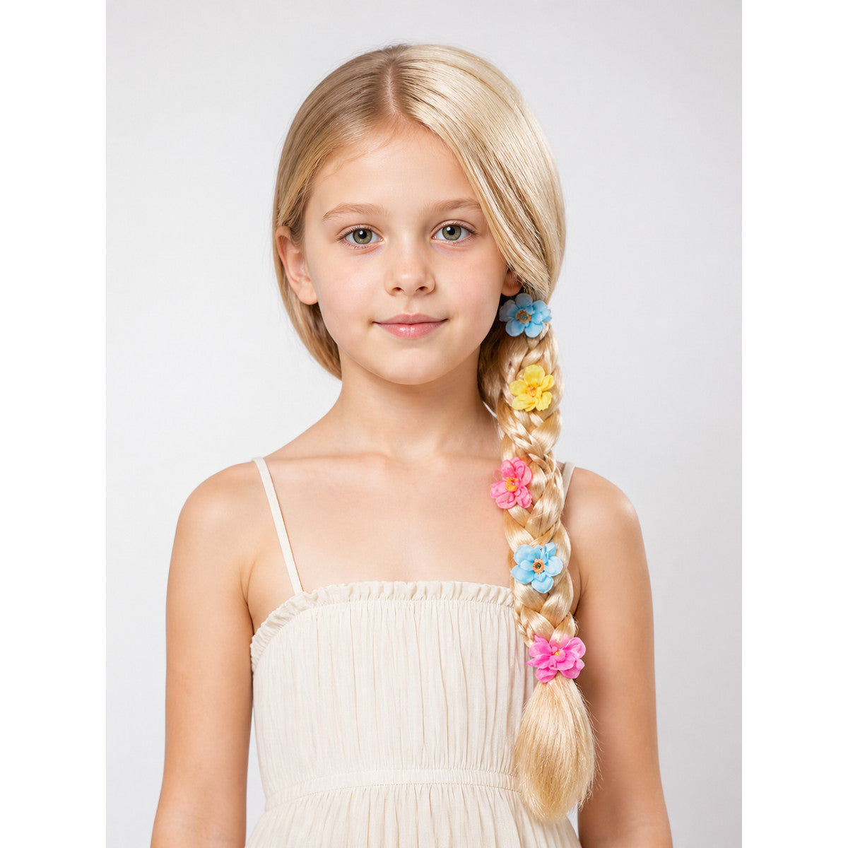 Carnival Wig with Braid and Flowers for Halloween and Cosplay main product view