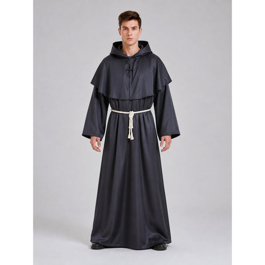 Hooded Monk Costume, Medieval Cloak