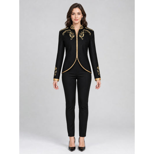 Cosplay Costume Jacket with Gold Embroidery