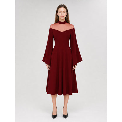 Cosplay Dress with Mesh and High Collar