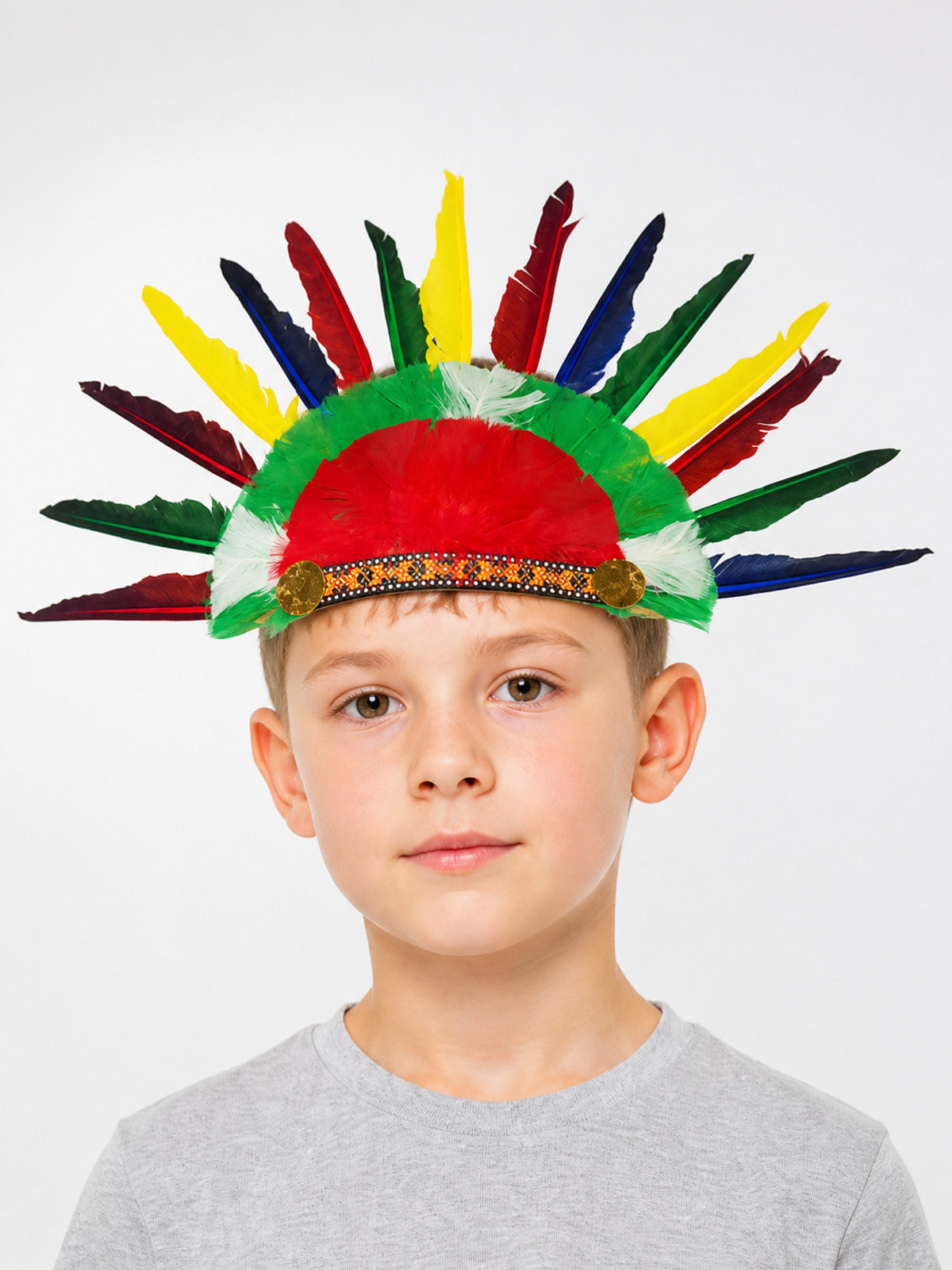 Carnival Headband with Multicolored Feathers