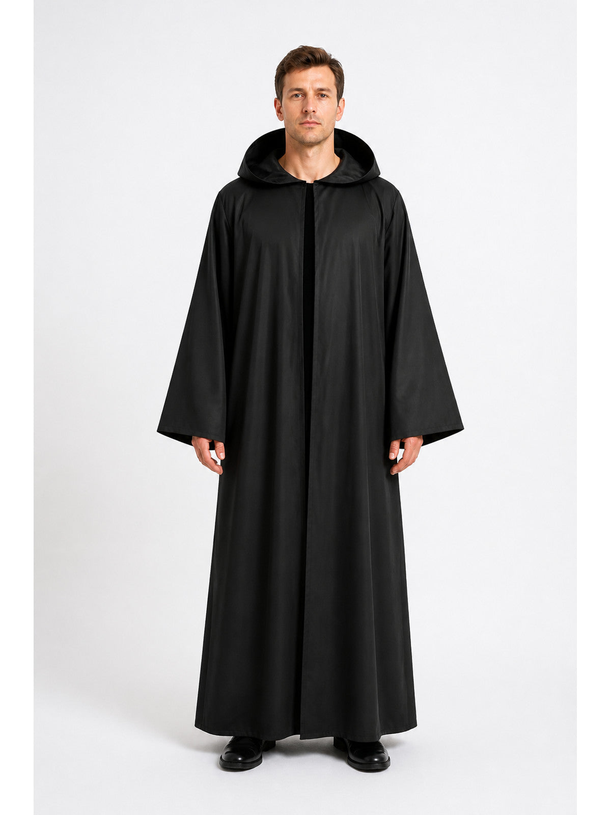 Black Hooded Cloak, Priest Robe, for Halloween main product view