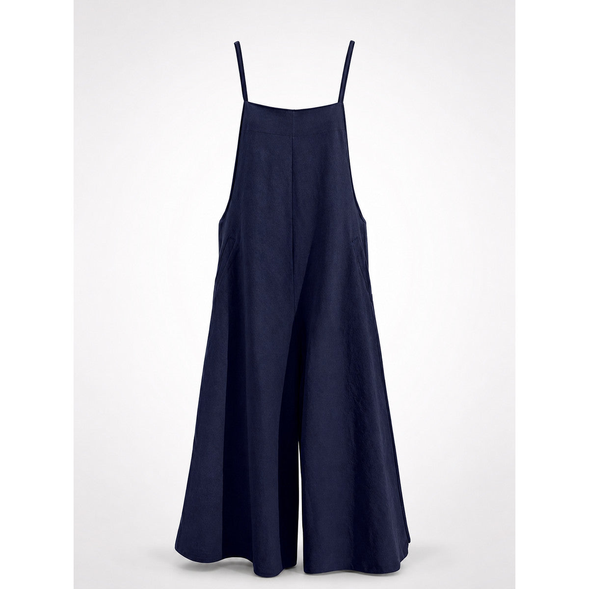 Wide-Leg Bib Overalls, Dark Navy