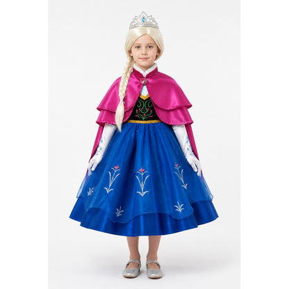 Children's Snow Queen Costume with Cape and Crown main product view