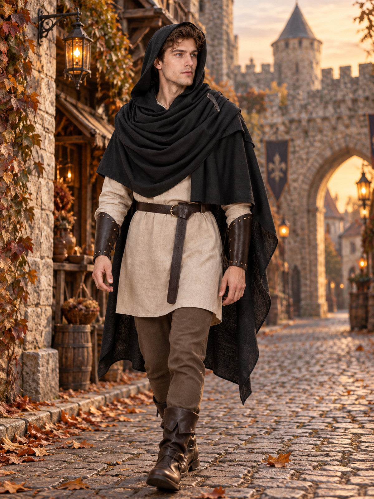 Adult cape: a loose sleeveless top layer that is draped over the shoulders over