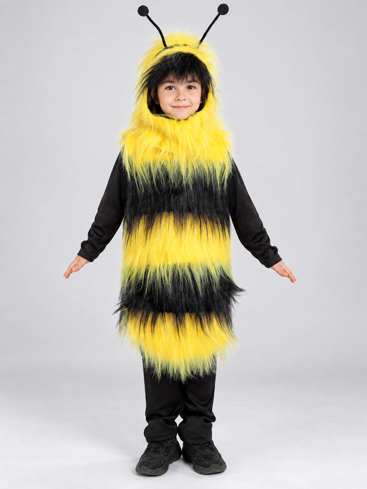 Bee Carnival Costume with Antennas and Fuzzy Trim