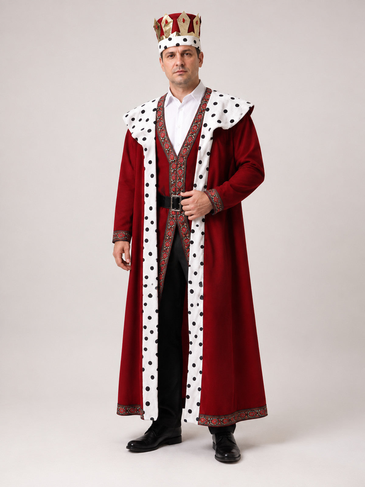 Medieval King Costume with Crown for Halloween main product view