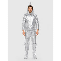 Silver Astronaut Costume with Hood for Halloween