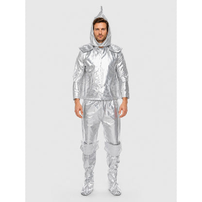 Silver Astronaut Costume with Hood for Halloween on-model view