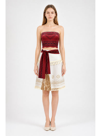 Moana Cosplay Costume, Top and Patterned Skirt