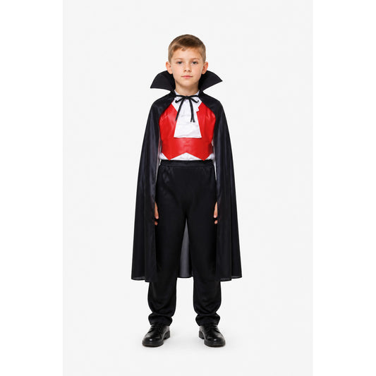 Vampire Costume with a Black Cape and Red Trim main product view
