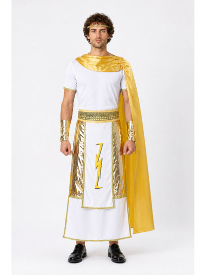Greek God Costume with Trident and Cape
