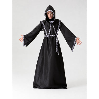 Carnival costume: long hooded robe with belt