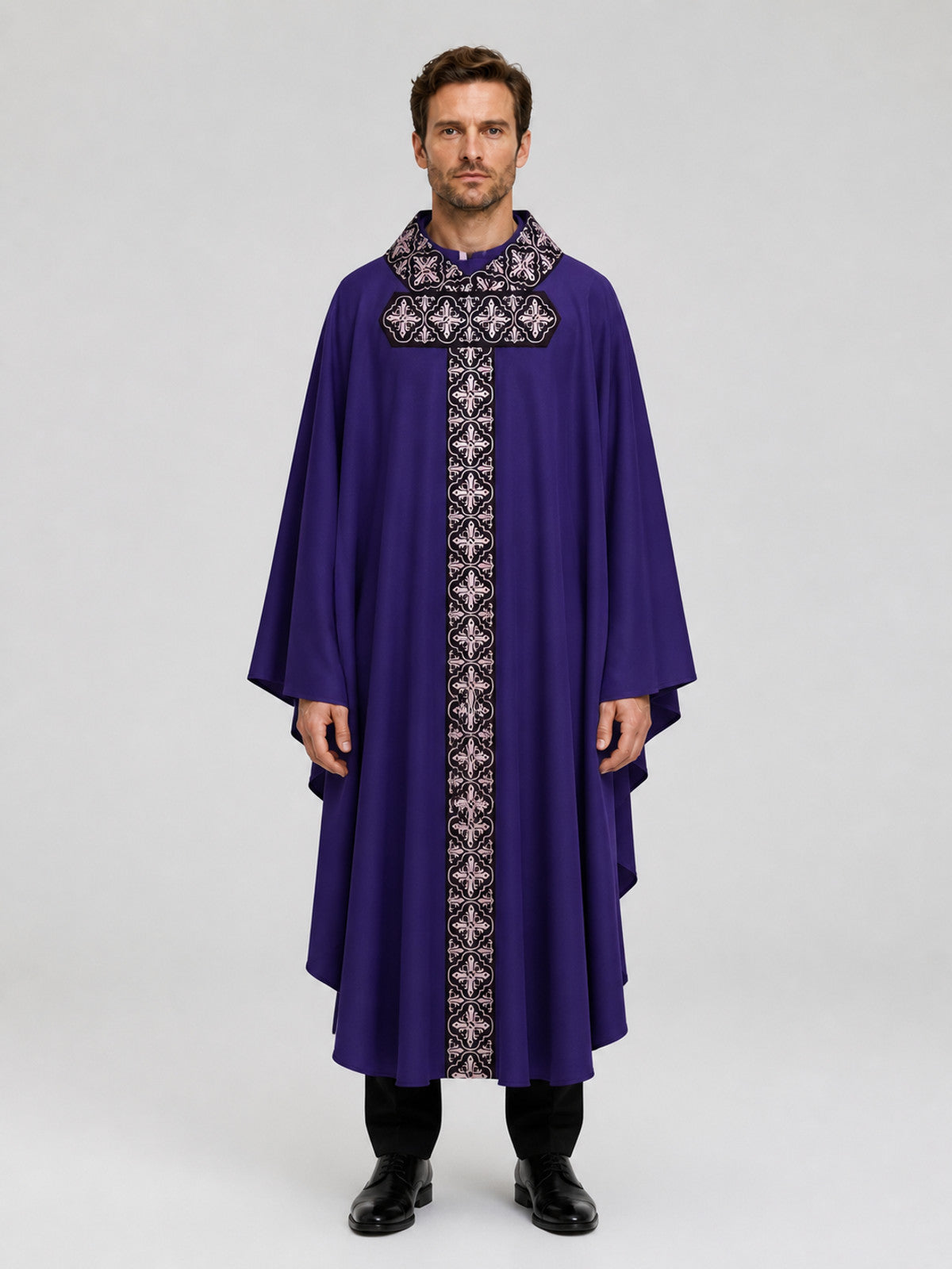 Medieval Priest Mantle for Halloween Cosplay on-model view