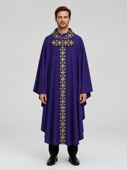 Medieval Priest Mantle for Halloween Cosplay on-model view