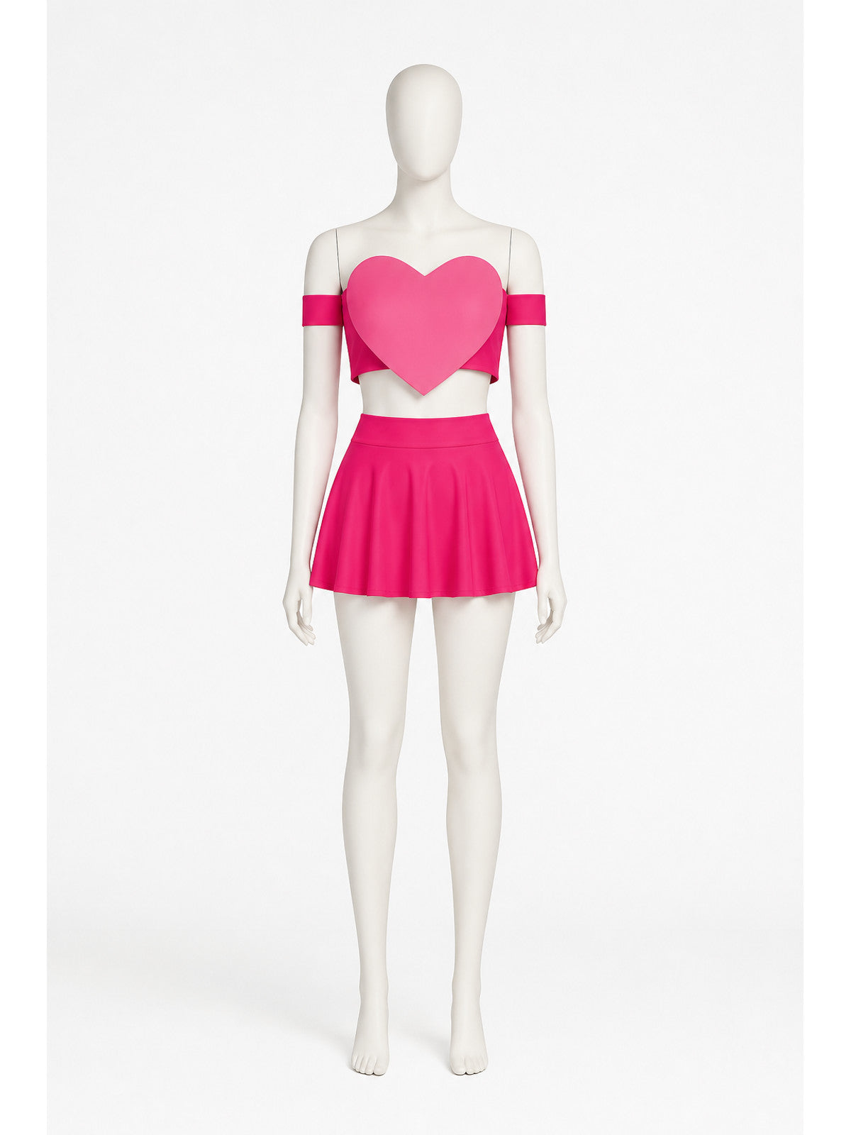 Off-the-Shoulder Crop Top and Heart Skirt Set main product view