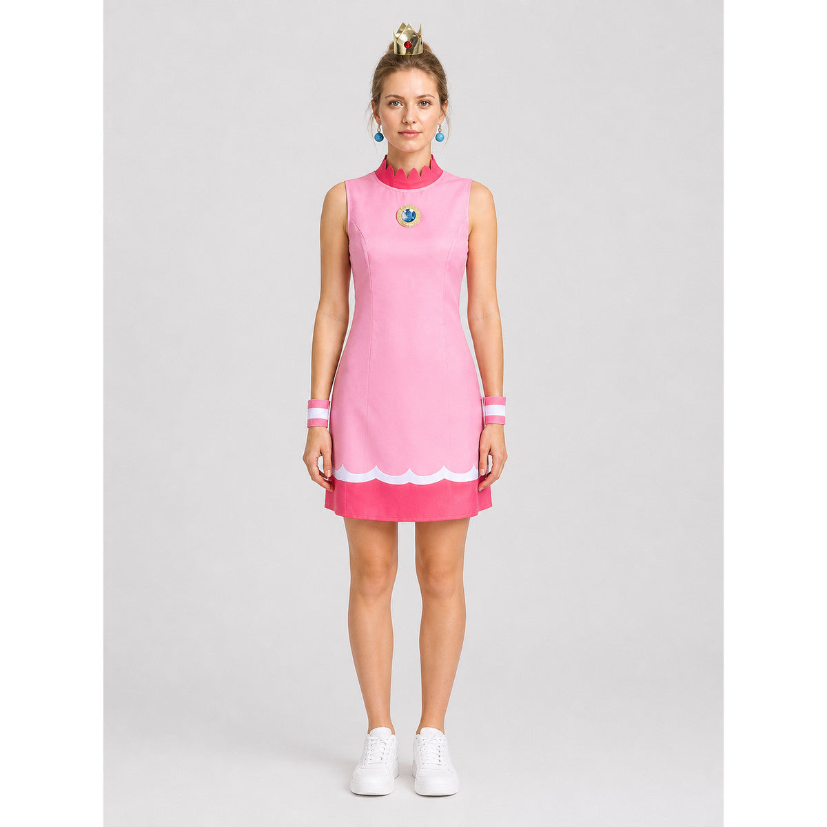 Princess Peach Carnival Dress, Cosplay Costume on-model view