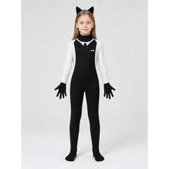 Hooded Cat Jumpsuit with Paws for Halloween