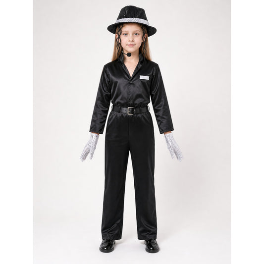 Carnival Costume Set: Hat with Hair Strands and Gloves