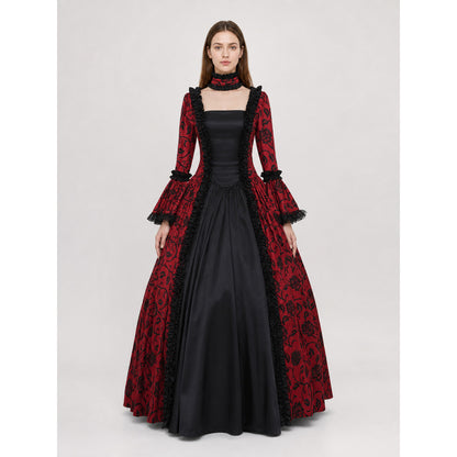 Long Gothic Victorian-Style Dress on-model view