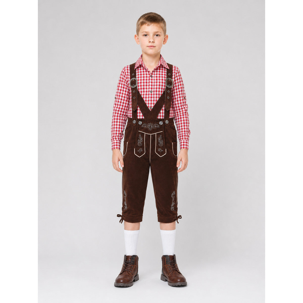 Folk-Style Costume: Plaid Shirt and Pants