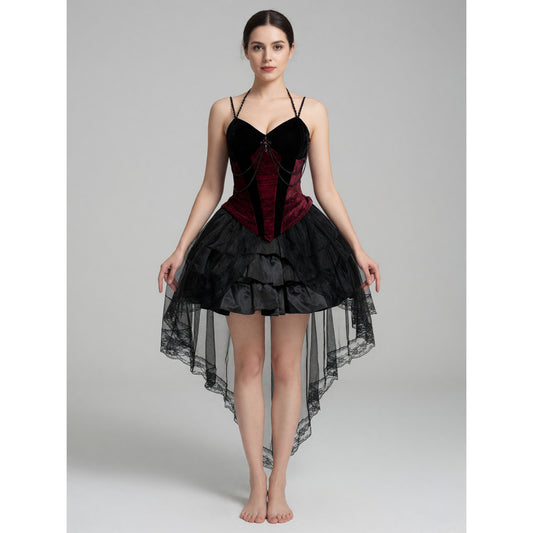Vampire Costume: Corset-Style Top and Skirt front view