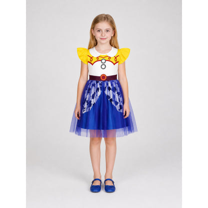 Costume Dress with a Full Skirt and Belt on-model view