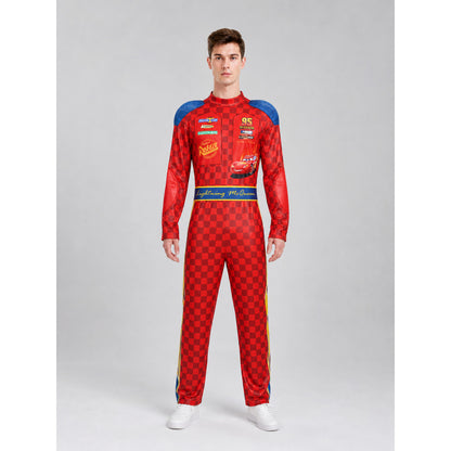 Racing Driver Cosplay Costume: Jumpsuit and Cap front view