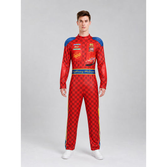 Racing Driver Cosplay Costume: Jumpsuit and Cap front view
