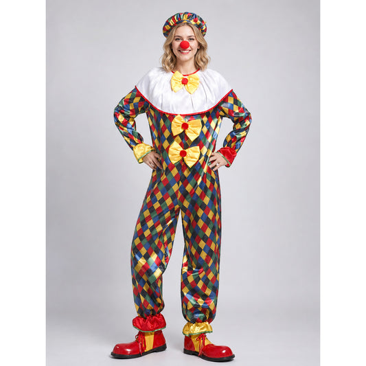 Clown Costume for Masquerade with Hat and Nose