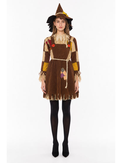 Witch Costume with Pointed Hat and Fringe main product view