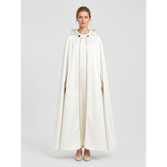 Satin Hooded Cape with Gold Trim – Floor-Length Witch & Wizard Cloak, 6 Colors