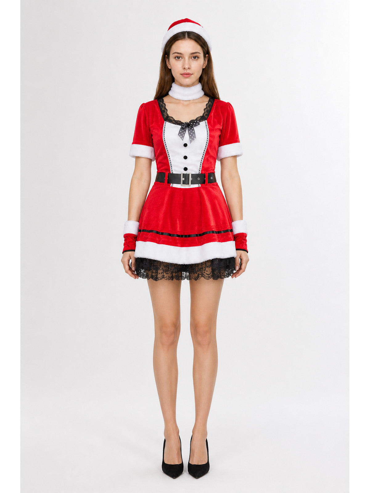 New Year's Carnival Costume, Dress with Fur Trim main product view
