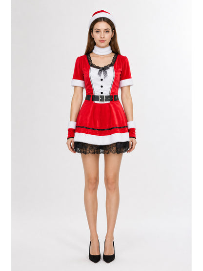 New Year's Carnival Costume, Dress with Fur Trim main product view