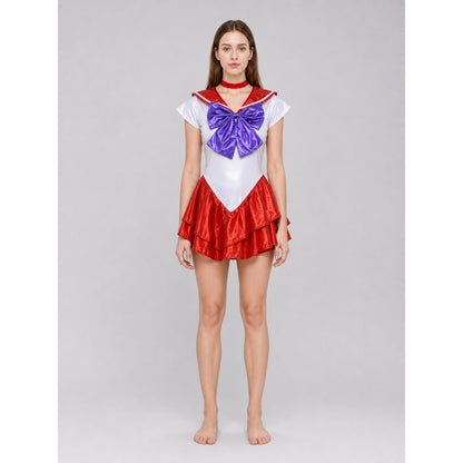 Sailor-style cosplay dress with a full skirt