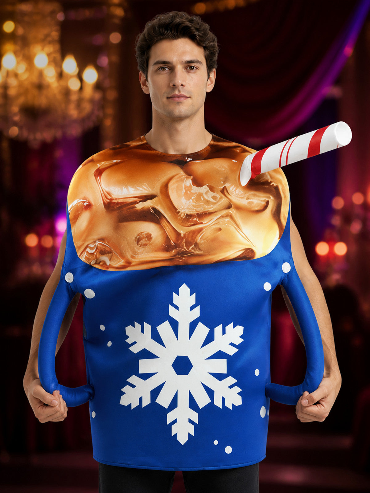 Halloween Milk Glass Costume with Straw on-model view
