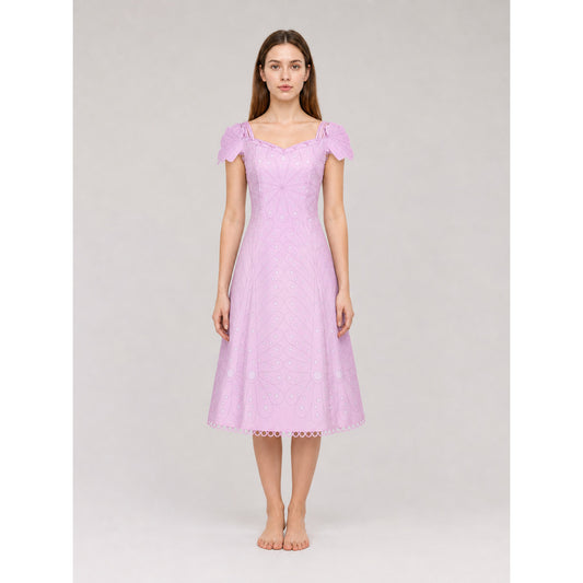 Pink Cosplay Dress with Bow and Pattern