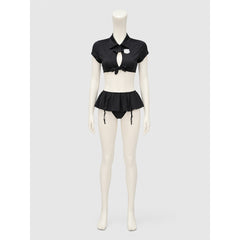 Erotic Police Costume, Black, Top and Skirt, S-L