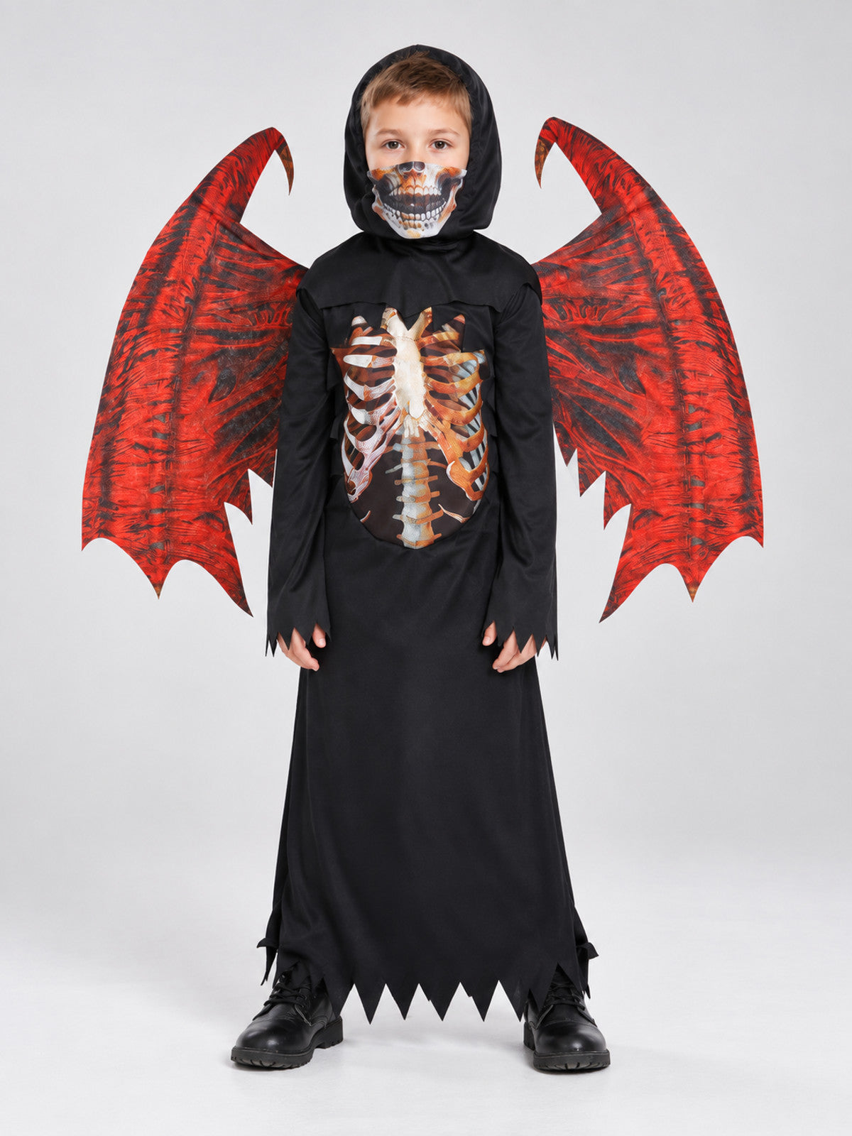 Kids' Demon Carnival Costume with Mask and Wings