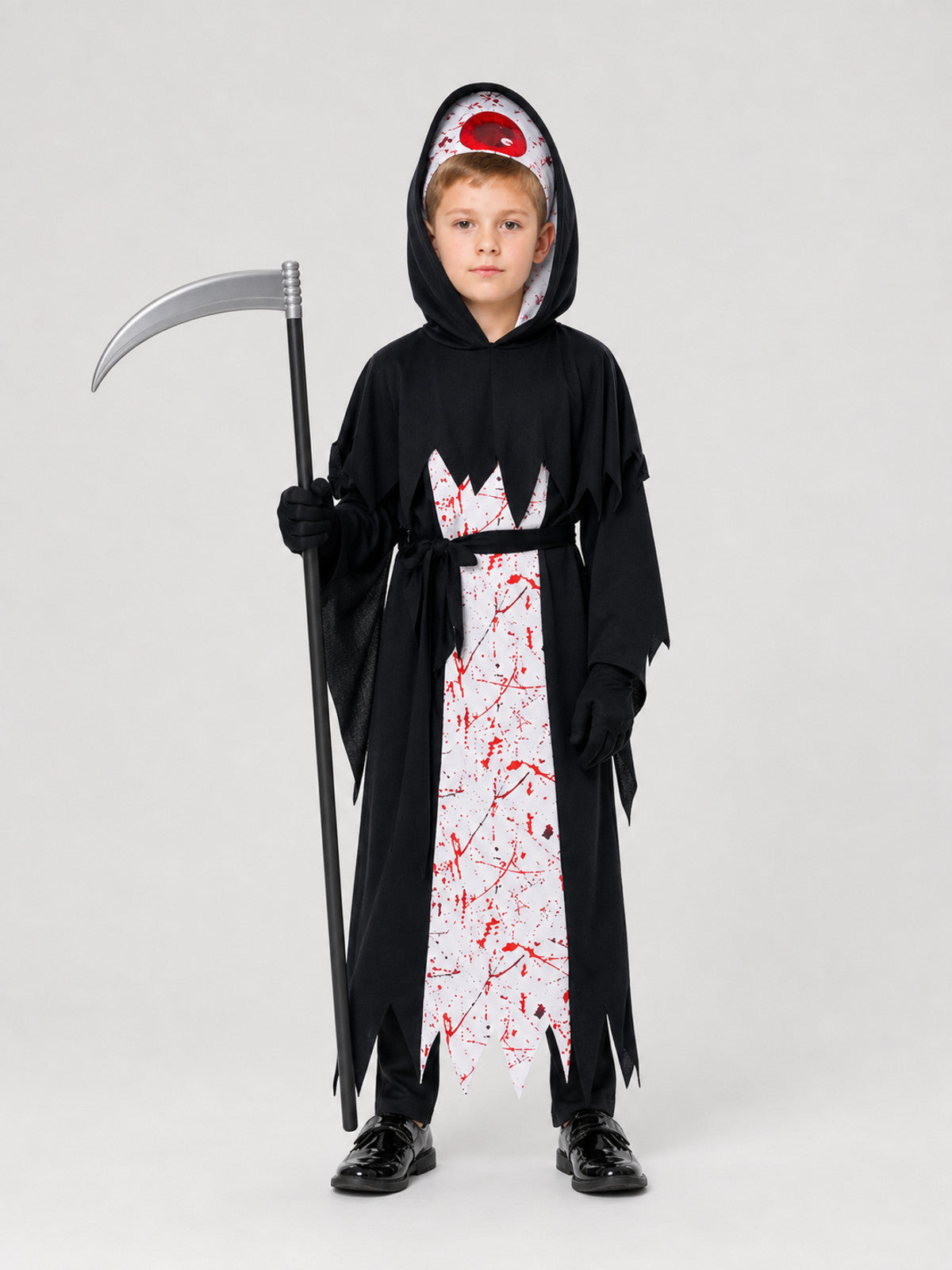 Hooded Vampire Costume for Halloween Cosplay on-model view