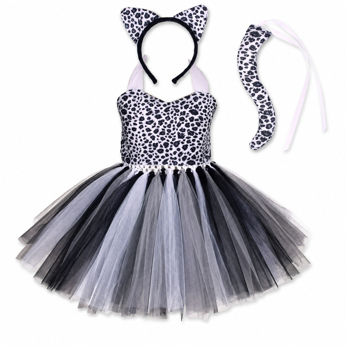 Tiger Costume for Baby Kids Forest Birthday Party Tutu Dress Outfit Toddler Girls Carnival Halloween Animal Giraffe Dress Up - Color:4